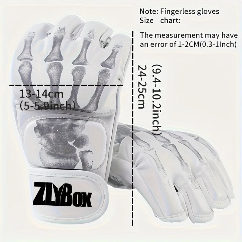 1 paire de gants de boxe en Pu Mma, sac de sable demi-doigt, gants de Taekwondo Muay Thai, équipement d'entraînement de boxe professionnel