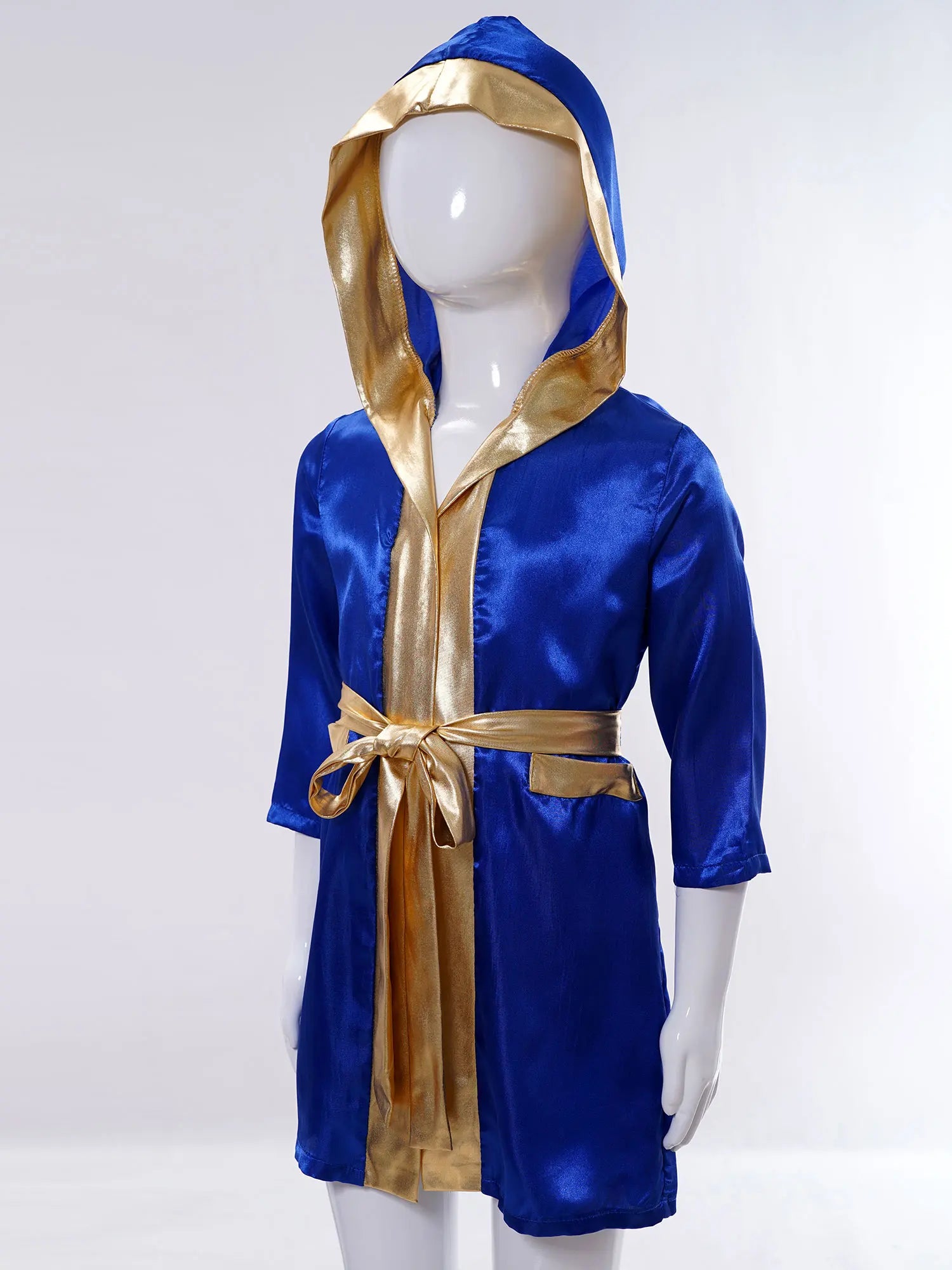 Robe de boxe pour enfants garçons, Costume de Cosplay, Cape à capuche ouverte sur le devant à manches longues avec ceinture pour Kickboxing, entraînement, sport, Fitness