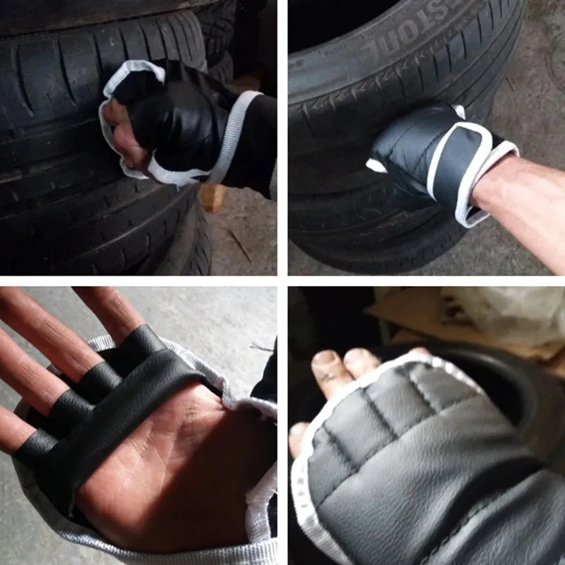 1 paire de gants de boxe noirs demi-doigt en cuir PU karaté Muay Thai gants d'entraînement et d'exercice gants de boxe pour enfants