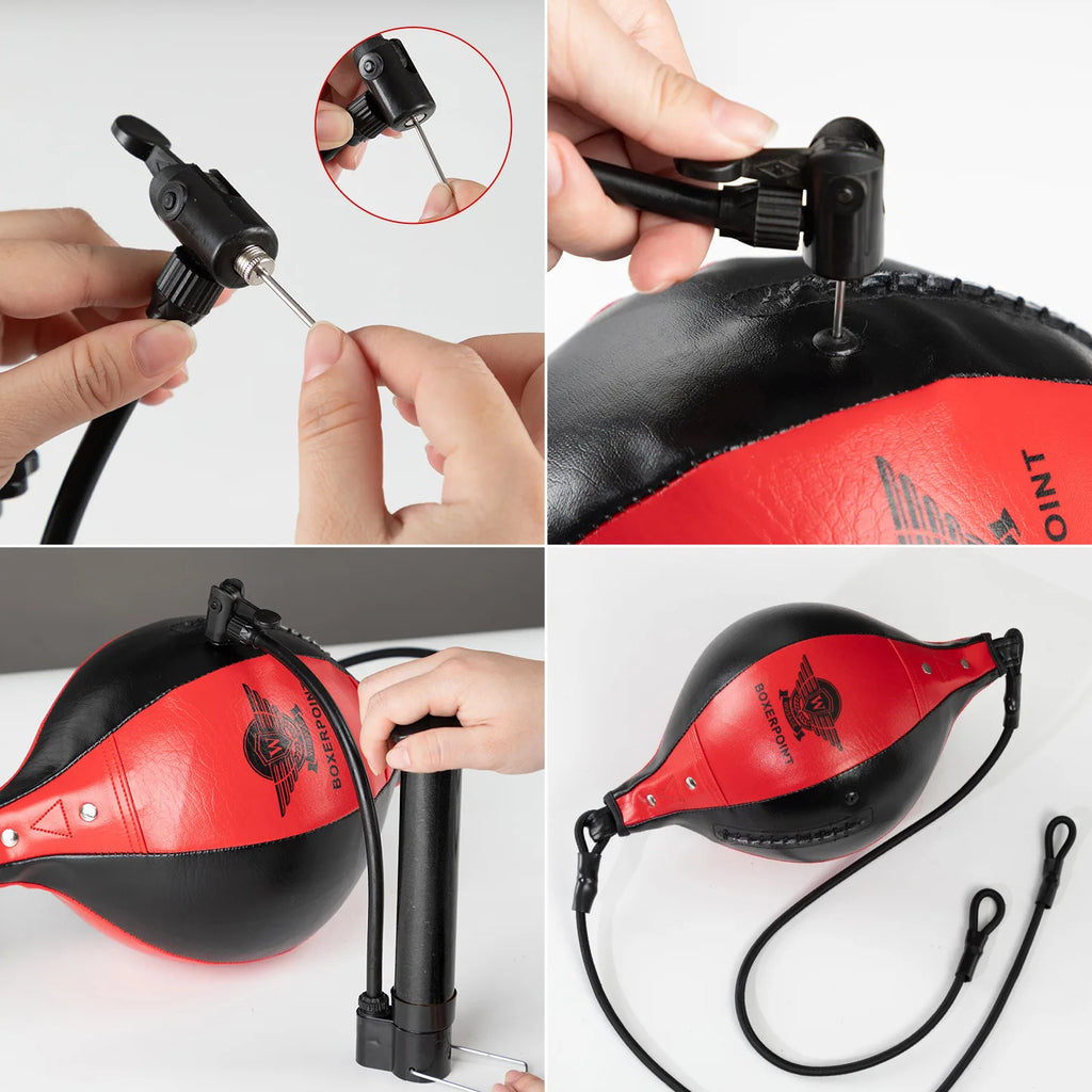 Sac d'entraînement de boxe à Double extrémité, balle de boxe Flexible suspendue, sac de boxe élastique en cuir PU pour équipement de gymnastique et de Fitness