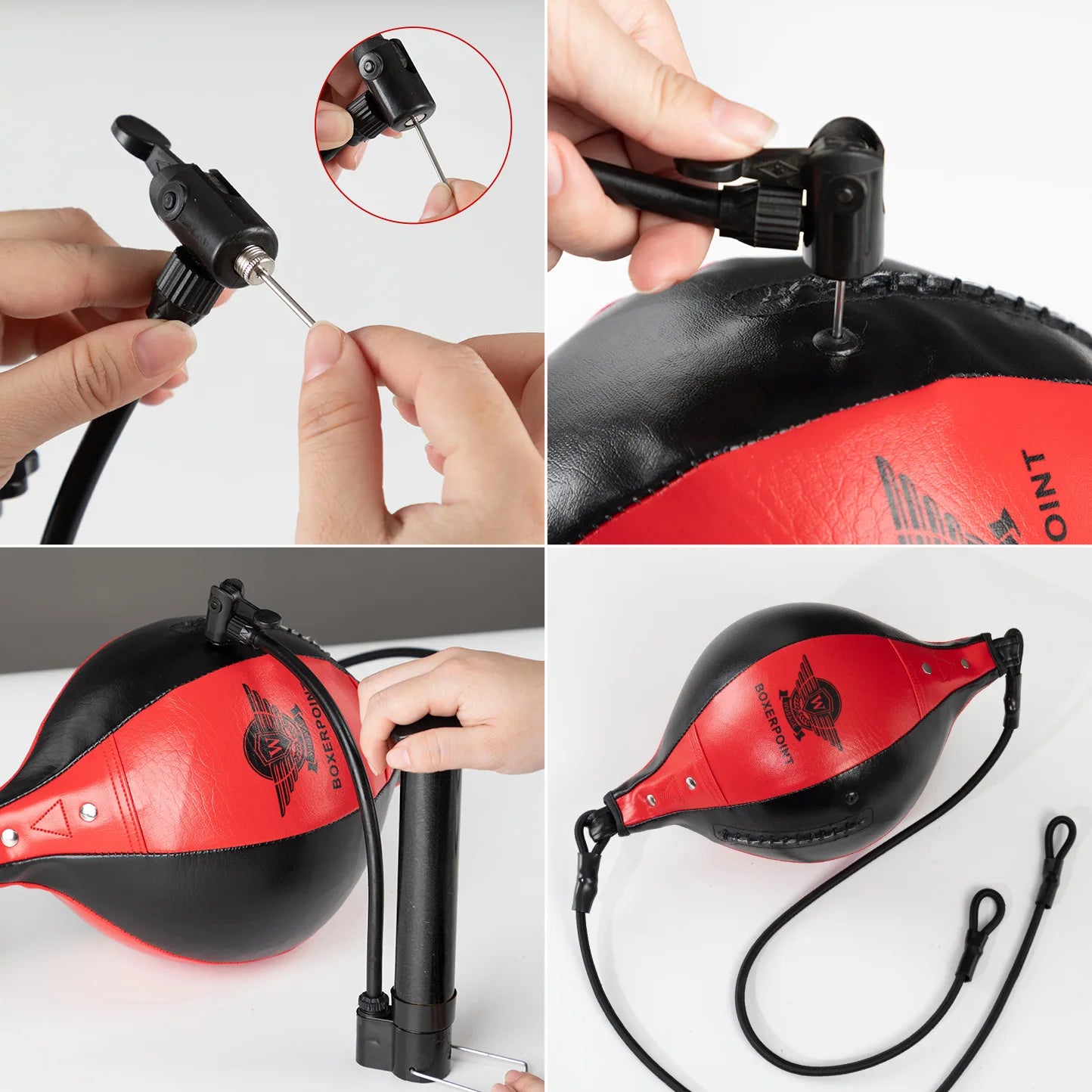 Sac d'entraînement de boxe à Double extrémité, balle de boxe Flexible suspendue, sac de boxe élastique en cuir PU pour équipement de gymnastique et de Fitness