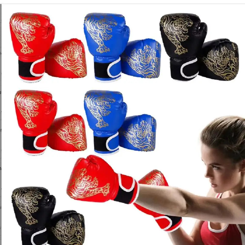 Gants de boxe respirants en cuir PU, gants de combat pour enfants, entraînement de boxe, Kickboxing, pour salle de sport, Sport intérieur et extérieur