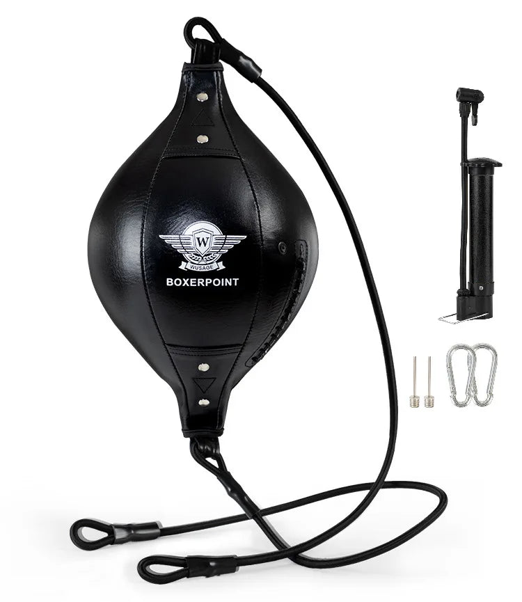 Sac d'entraînement de boxe à Double extrémité, balle de boxe Flexible suspendue, sac de boxe élastique en cuir PU pour équipement de gymnastique et de Fitness