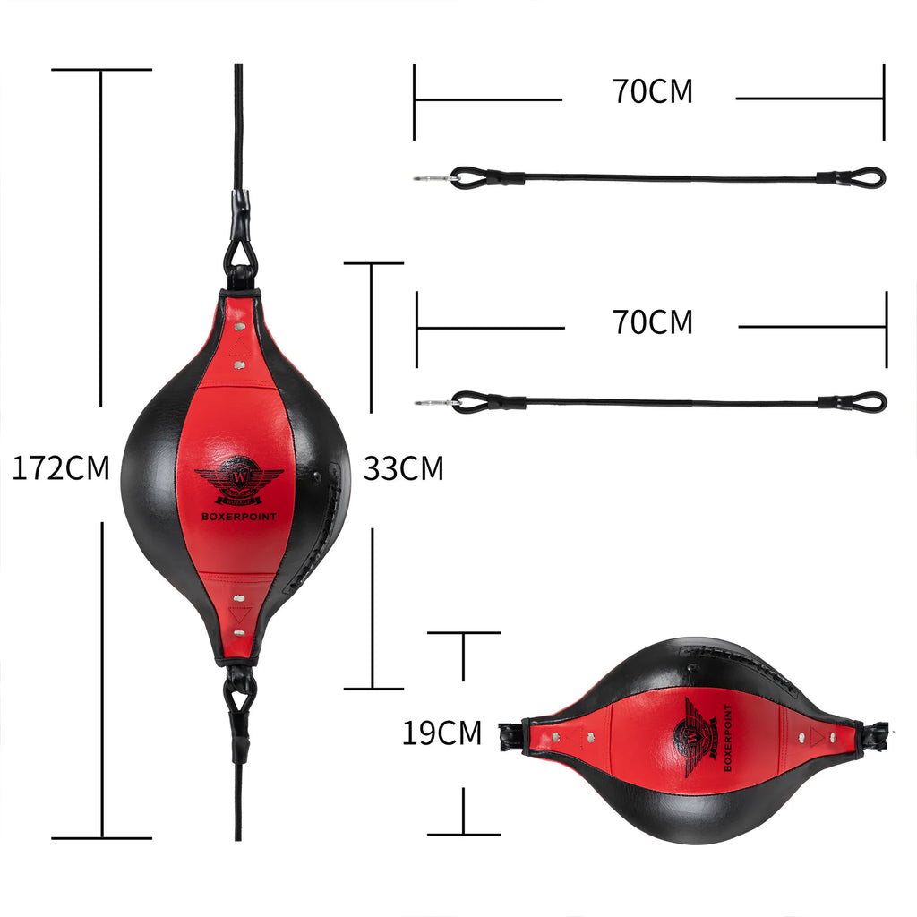 Sac d'entraînement de boxe à Double extrémité, balle de boxe Flexible suspendue, sac de boxe élastique en cuir PU pour équipement de gymnastique et de Fitness