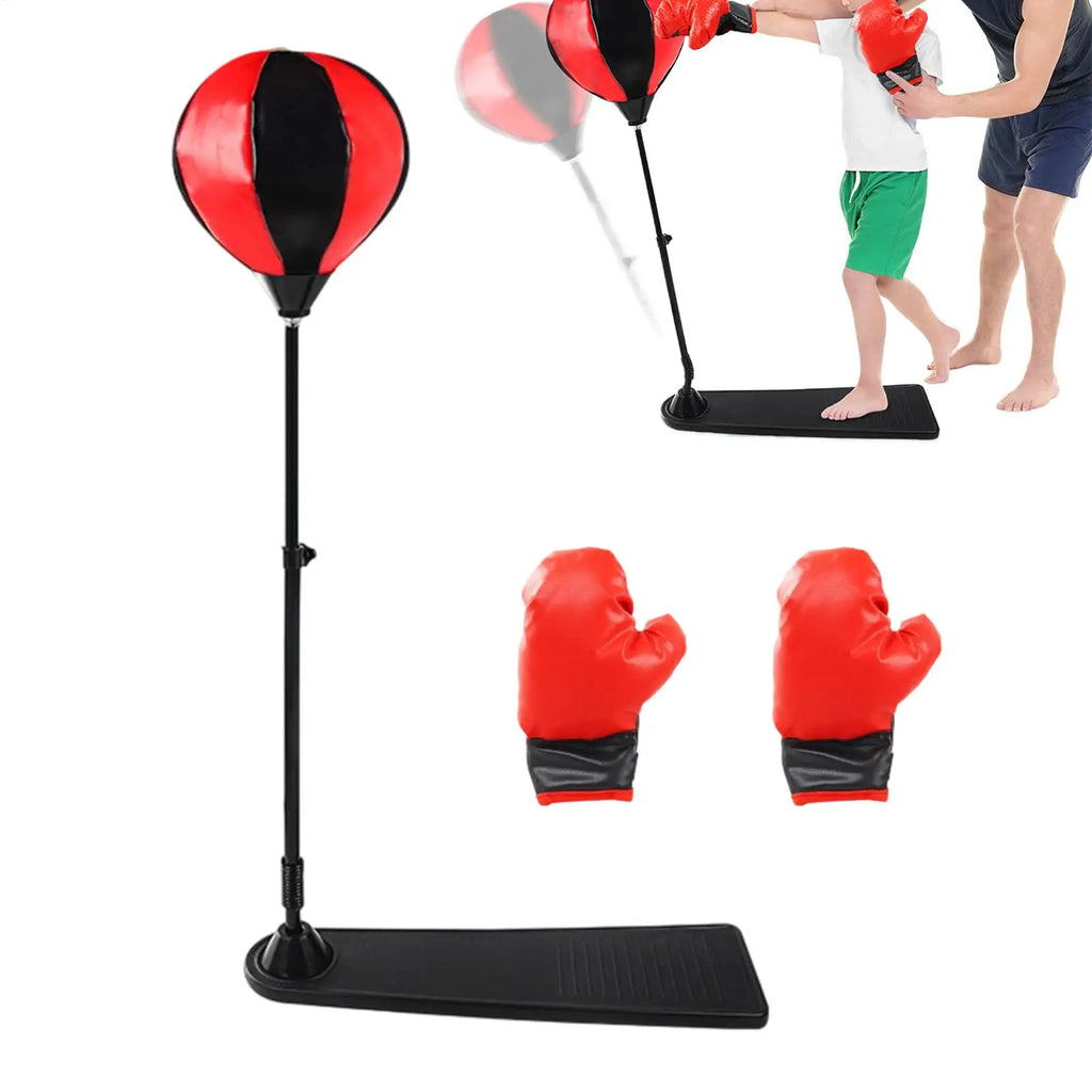 Équipement de poinçonnage avec gants, sac de boxe pour enfants, ensemble de balles de boxe sur pied pour salle de sport à domicile, soulagement du Stress en intérieur, exercice de Fitness