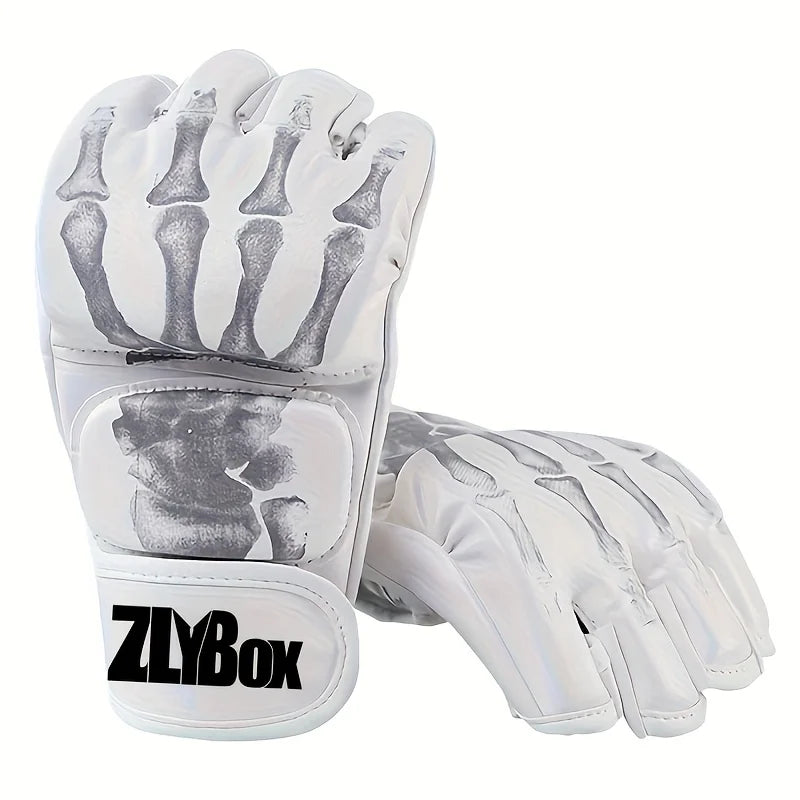 1 paire de gants de boxe en Pu Mma, sac de sable demi-doigt, gants de Taekwondo Muay Thai, équipement d'entraînement de boxe professionnel